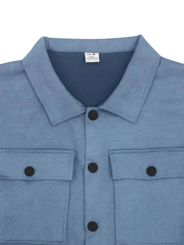 Men Stylish Buttoned Jogger Two-Piece Set - Solid Jogger Two-Piece Set - LeStyleParfait