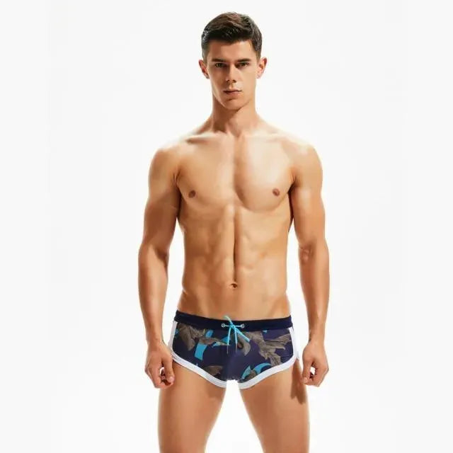 Men Tropical Print Swim Shorts fashion image