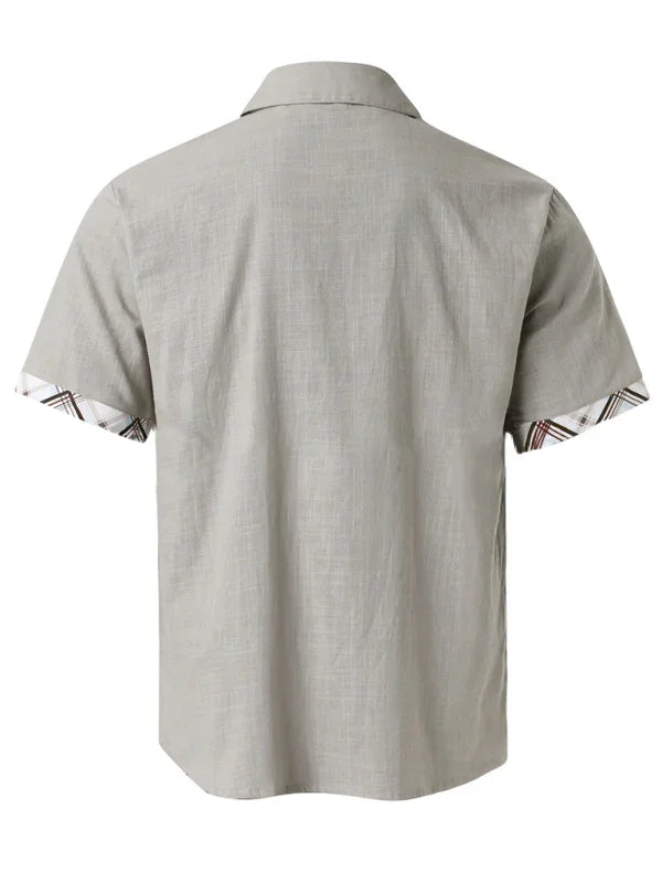 Men's Contrast Vacation Summer Shirt-Men Shirts-LeStyleParfait