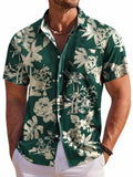 Men's Floral Hawaiian Beach Shirt-Men Shirts-LeStyleParfait