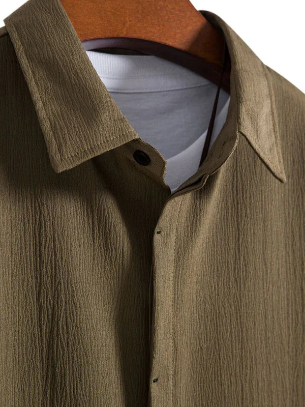 Men's Loose Cotton Linen Shirt-Men Shirts-LeStyleParfait