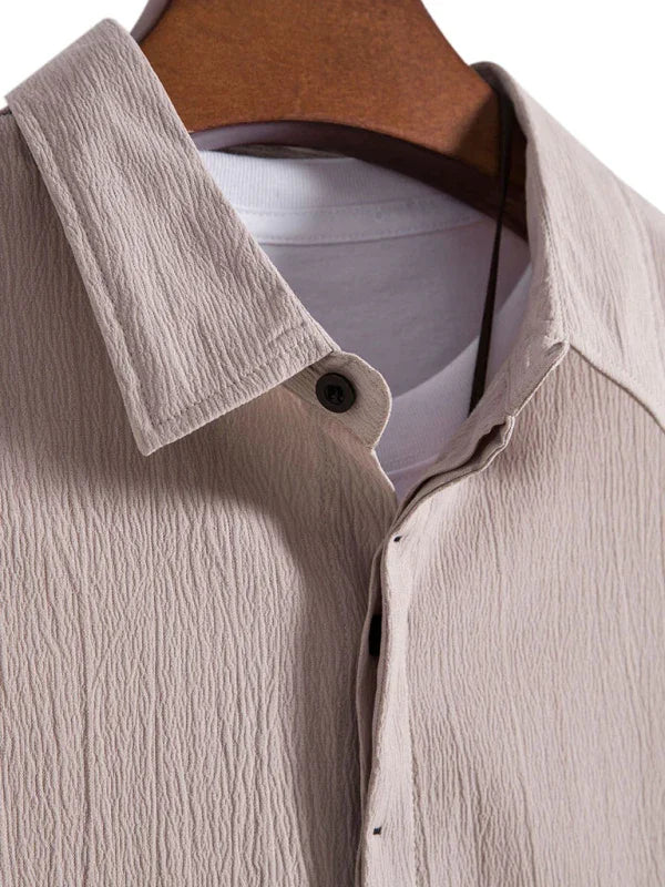 Men's Loose Cotton Linen Shirt-Men Shirts-LeStyleParfait
