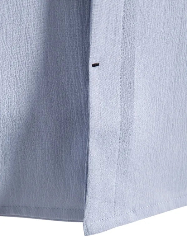 Men's Loose Cotton Linen Shirt-Men Shirts-LeStyleParfait