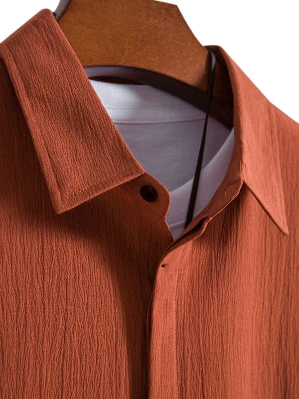 Men's Loose Cotton Linen Shirt-Men Shirts-LeStyleParfait