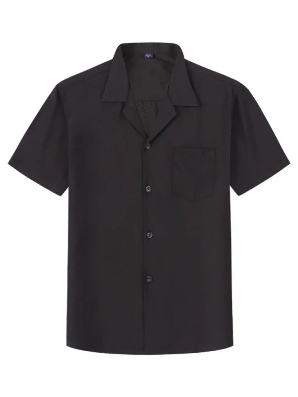 Men's Loose Solid Casual Shirt-Men Shirts-LeStyleParfait