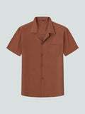 Men's Loose Solid Casual Shirt-Men Shirts-LeStyleParfait