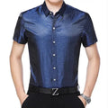 Men's Striped Silk Shirt-Men Shirts-LeStyleParfait