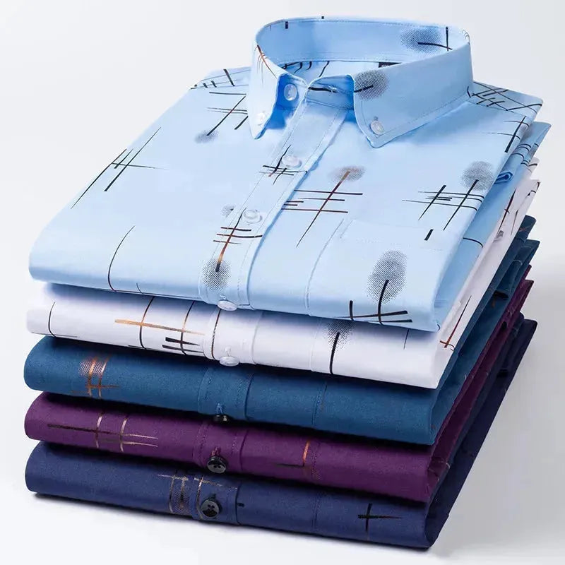 Men's Stripes Print Dress Shirt - Dress Shirt - LeStyleParfait