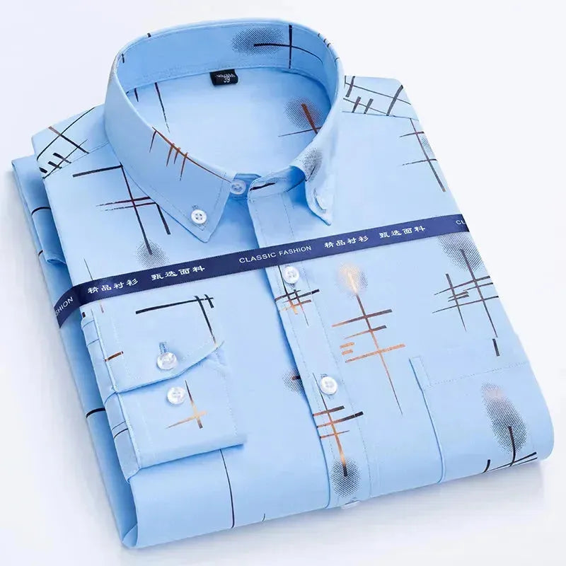 Men's Stripes Print Dress Shirt - Dress Shirt - LeStyleParfait