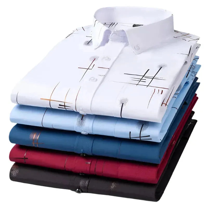 Men's Stripes Print Dress Shirt - Dress Shirt - LeStyleParfait