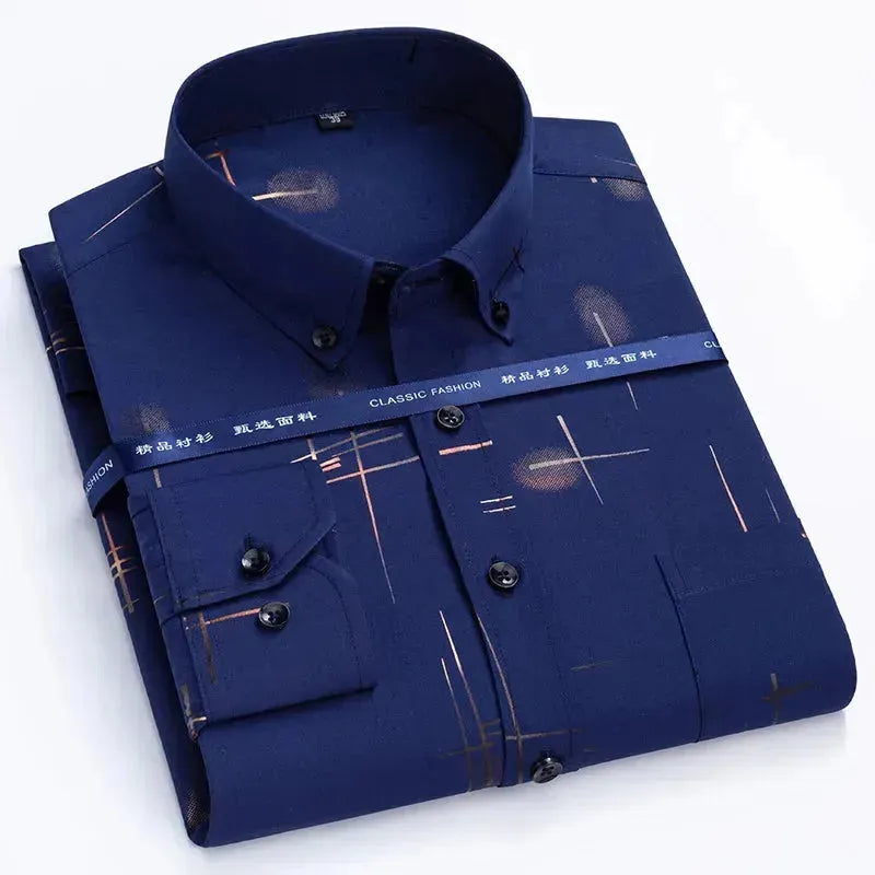 Men's Stripes Print Dress Shirt - Dress Shirt - LeStyleParfait