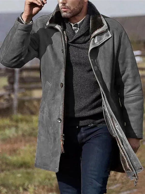 Mid-Length Loose Zipper Men Winter Coat - Winter Coat - LeStyleParfait