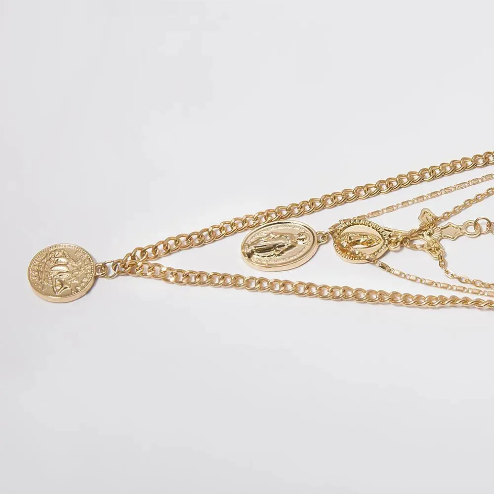 Multi-Layered Head Pendant Necklace - Pendant Necklace - LeStyleParfait