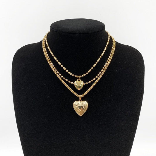 Multi-Layered Hearts Pendant Necklace - Pendant Necklace - LeStyleParfait