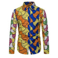 Multicolor African Button Men's Shirt-Men Shirts-LeStyleParfait