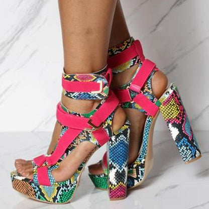 Multicolor Platform Strap Sandals - Sandals - LeStyleParfait