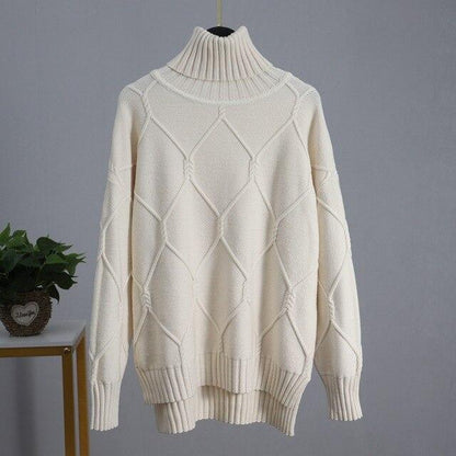 Mystical Argyle Turtleneck Pullover Sweater - Pullover Sweater - LeStyleParfait
