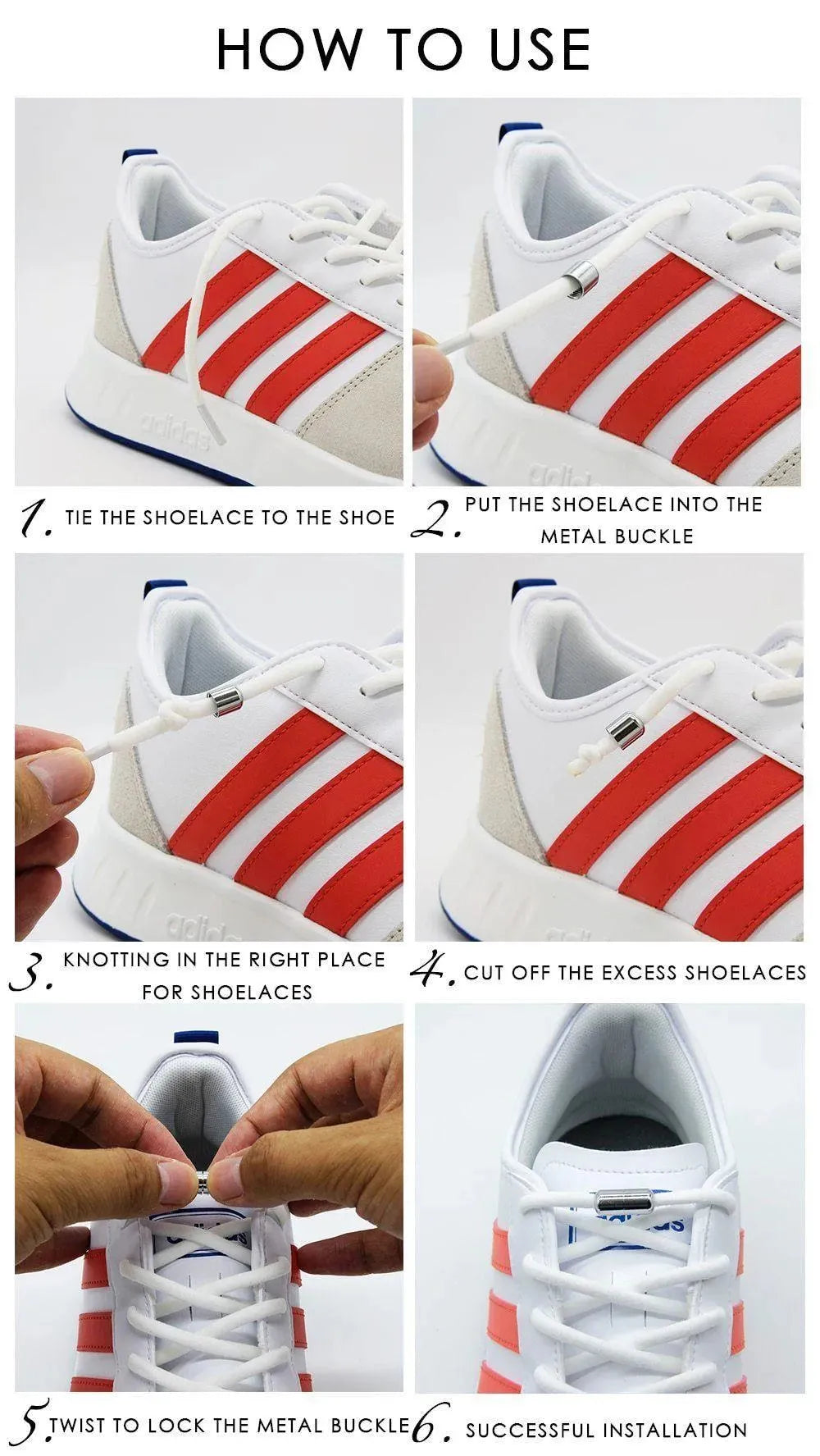 No Tie Shoelaces With Metal Lock - Shoelaces - LeStyleParfait