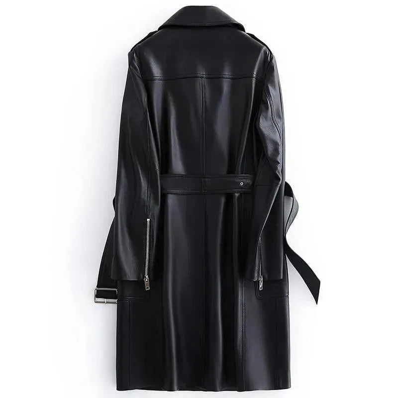NYC Leather Trench Coat for Women - Trench Coat - LeStyleParfait