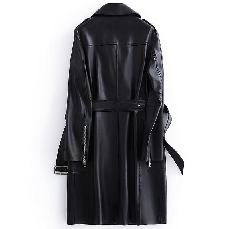 NYC Leather Trench Coat For Women - Trench Coat - LeStyleParfait