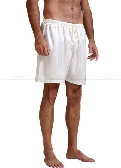 Off Track Men Silk Pajama Shorts - Pajama Shorts - LeStyleParfait