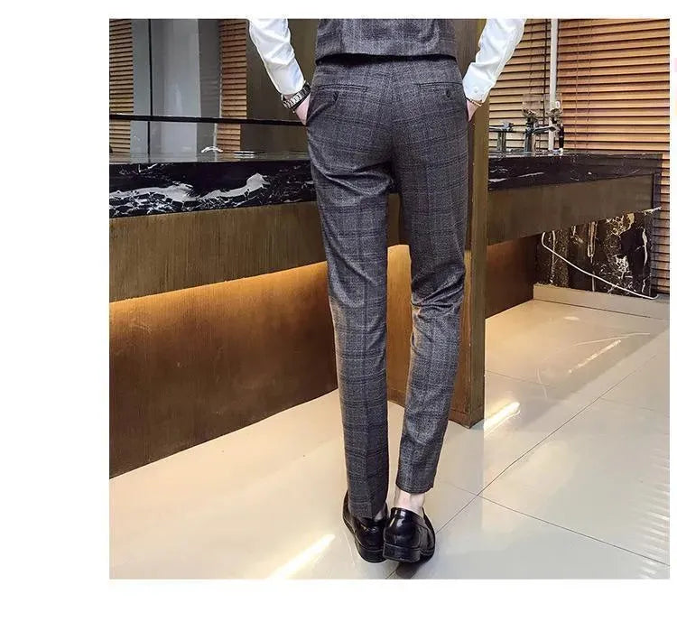 Office Ready Plaid Three Piece Suit - Plaid Suit - LeStyleParfait