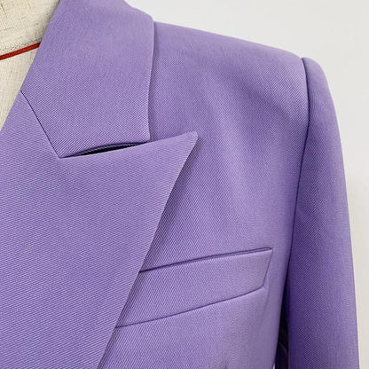 Office Ready Purple Blazer Women - Casual - Plain-Solid - Double-Breasted Blazer - LeStyleParfait