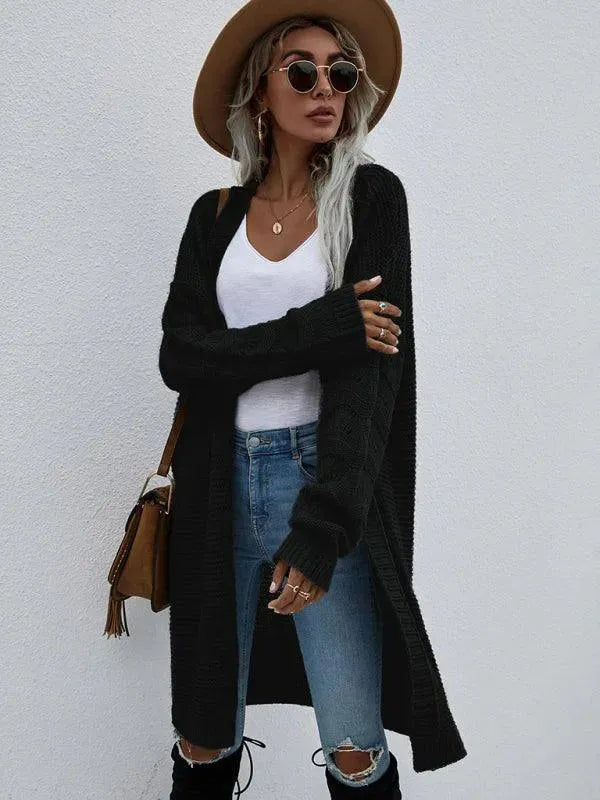 LeStyleParfait Women's Sweaters Casual Cardigan Plain-Solid V-Neck Long Sleeves-Cardigan Sweater