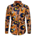 Orange African Print Streetwear Shirt-Men Shirts-LeStyleParfait