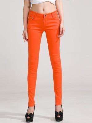 Orange Skinny Women Jeans - Women Jeans - LeStyleParfait