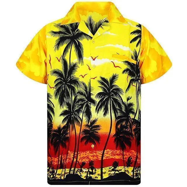 Palm Tree Hawaiian Shirt For Men - Short Sleeve Shirt - LeStyleParfait