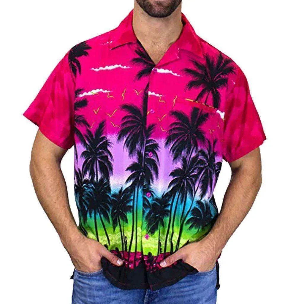 Palm Tree Hawaiian Shirt For Men - Short Sleeve Shirt - LeStyleParfait fashion image