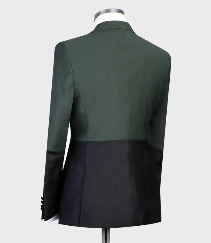 Patchwork Double-Breasted Suit - Men's Suit - LeStyleParfait