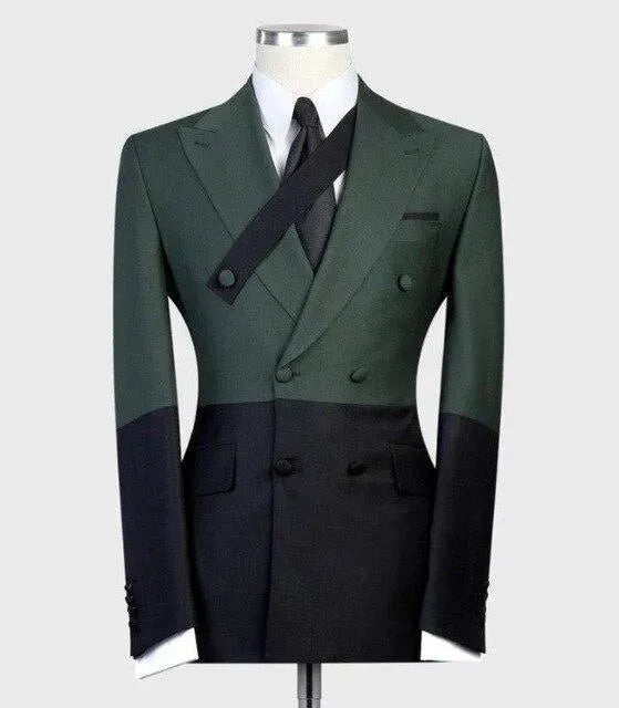 Patchwork Double-Breasted Suit - Men's Suit - LeStyleParfait