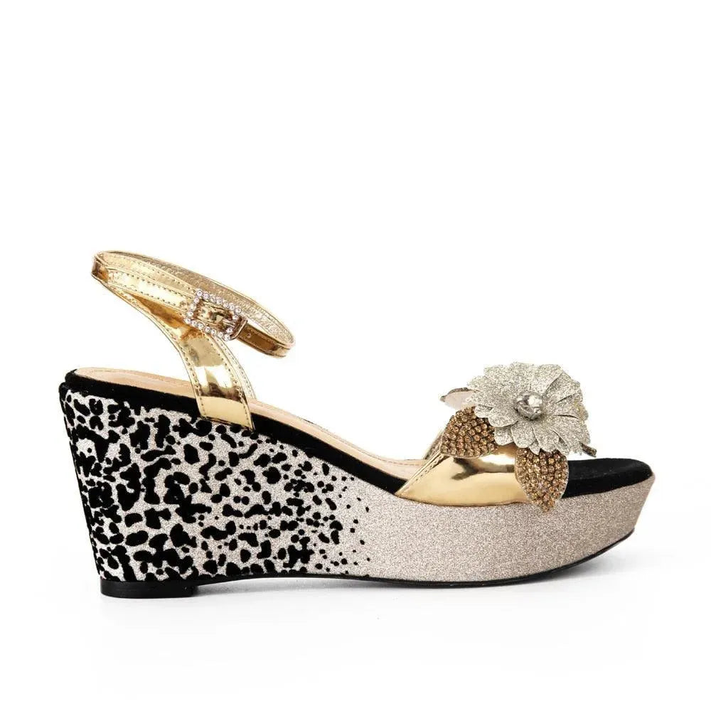 Patchwork Floral Wedge Sandals - Wedge Shoes - LeStyleParfait