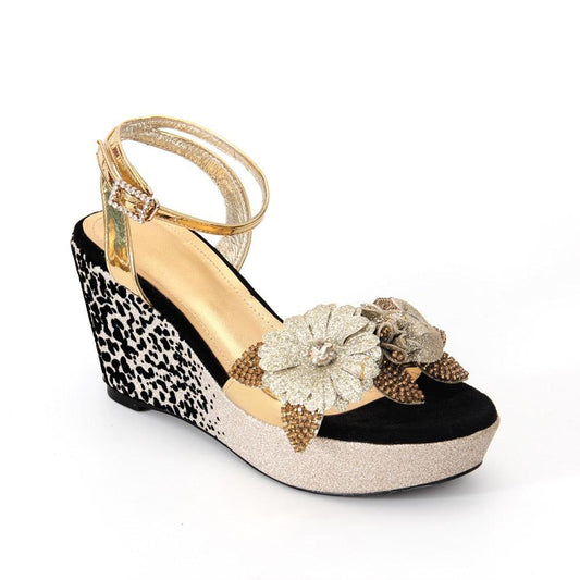 Patchwork Floral Wedge Sandals - Wedge Shoes - LeStyleParfait