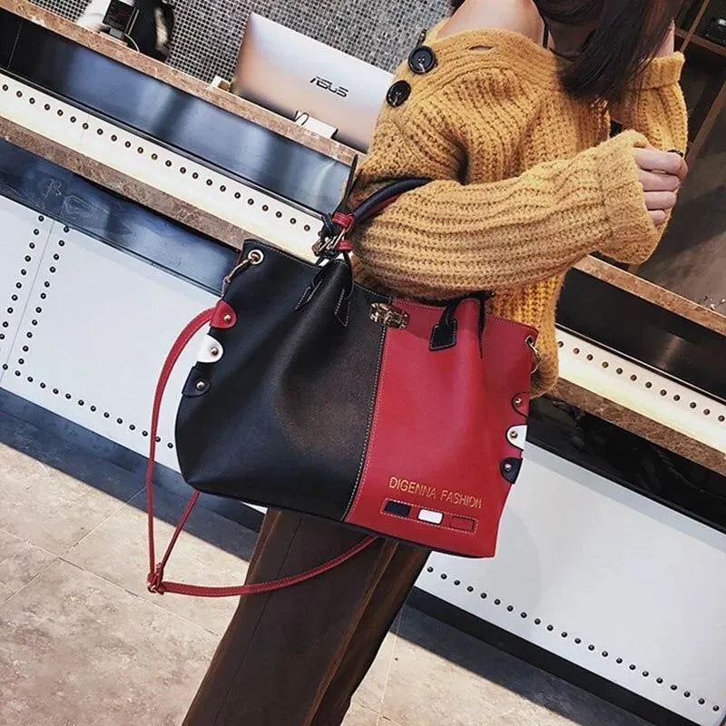 Patchwork Leather Handbag - Handbag - LeStyleParfait