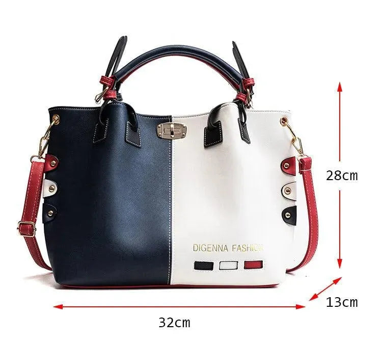 Patchwork Leather Handbag - Handbag - LeStyleParfait