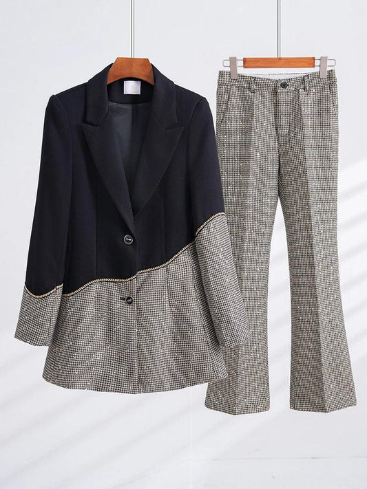 Patchwork Sequin Formal Women Pant Suit - Women Pant Suit - LeStyleParfait