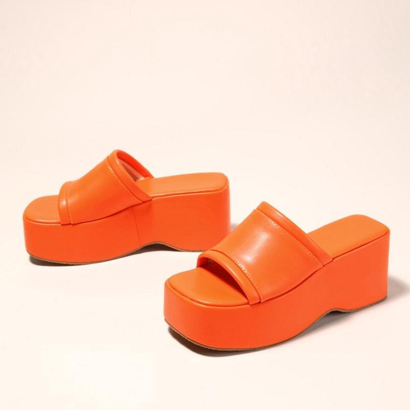Peep Toe Block Wedge Sandals - Wedge Shoes - LeStyleParfait