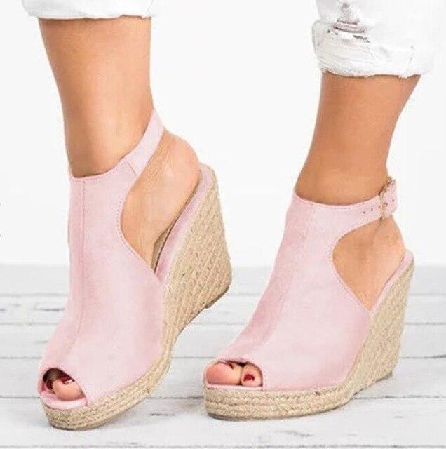 Peep Toe Wedge Sandals - Wedge Shoes - LeStyleParfait