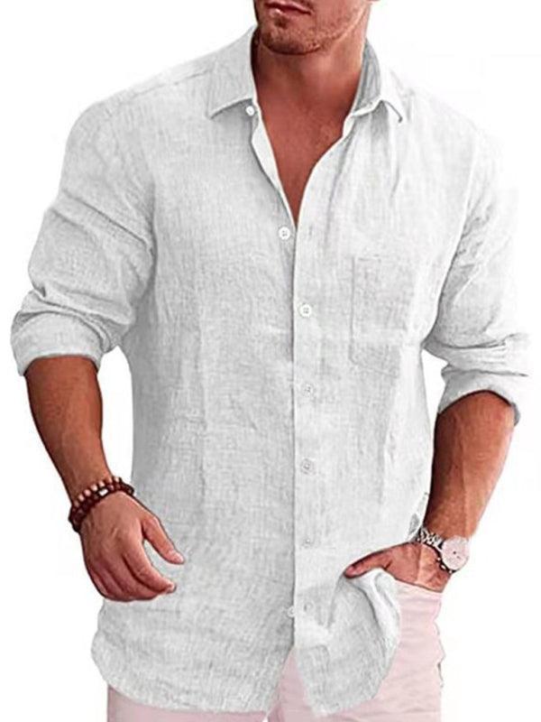 Pietro Long Sleeve Linen Shirt - Linen Shirt - LeStyleParfait