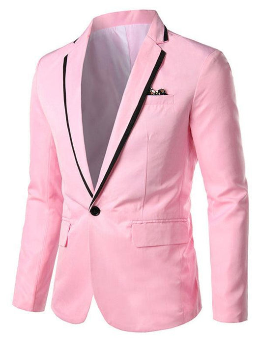 Pink Slim Fit Men Blazer - Men's Blazer - LeStyleParfait