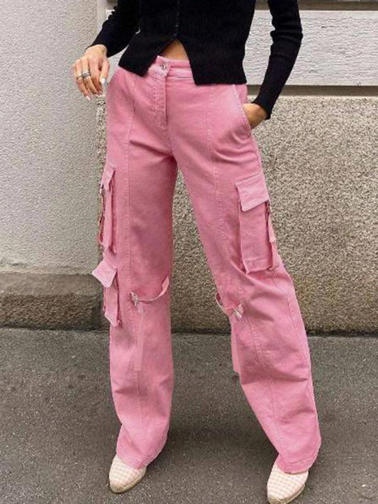 Pink Women Cargo Pants - Cargo Pants - LeStyleParfait