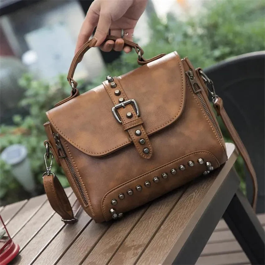 Pinned Leather Handbags - Handbag - LeStyleParfait