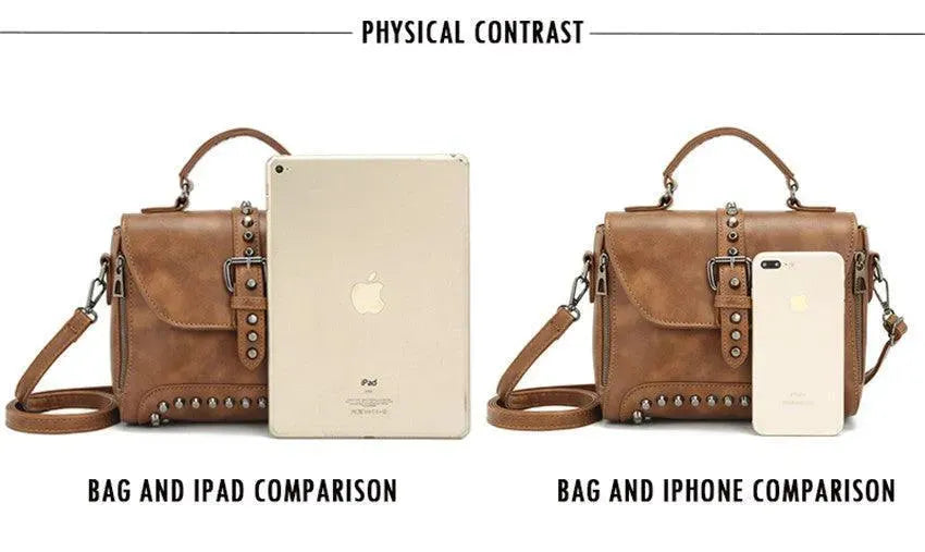 Pinned Leather Handbags - Handbag - LeStyleParfait