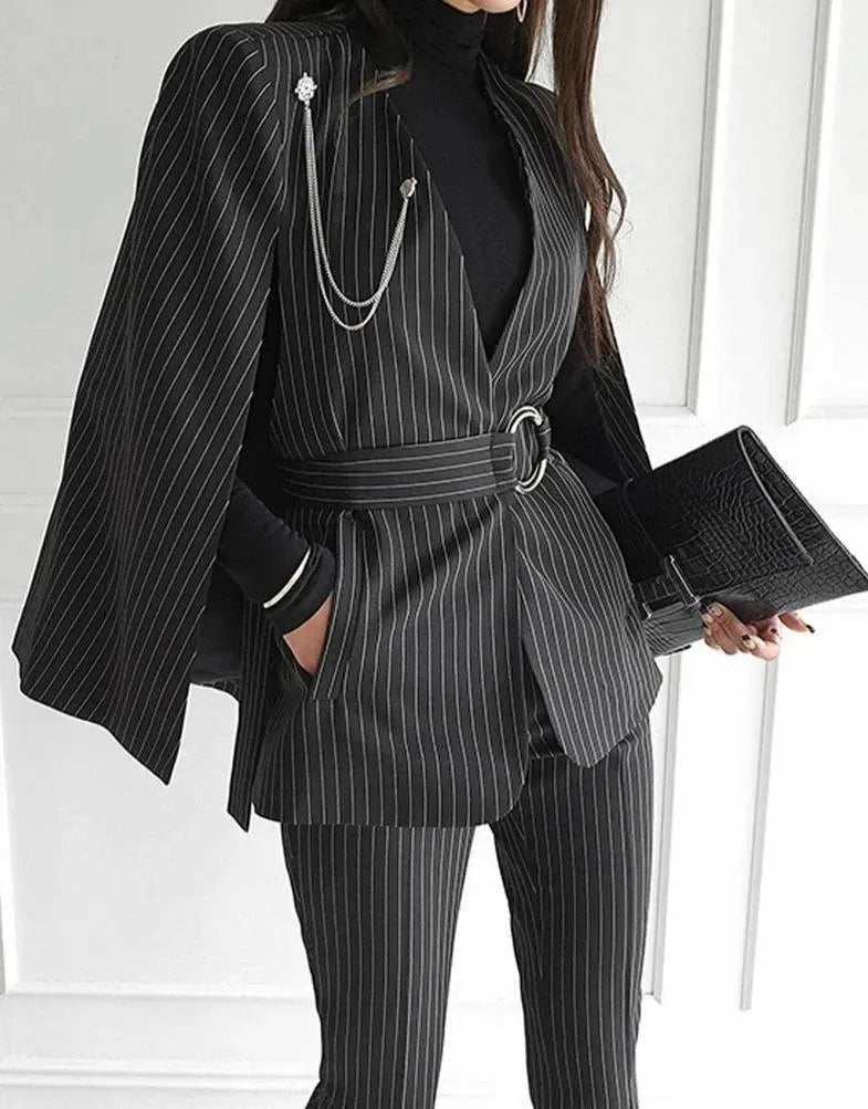 Pinstripes Temperamental Pantsuit - Pantsuit - LeStyleParfait