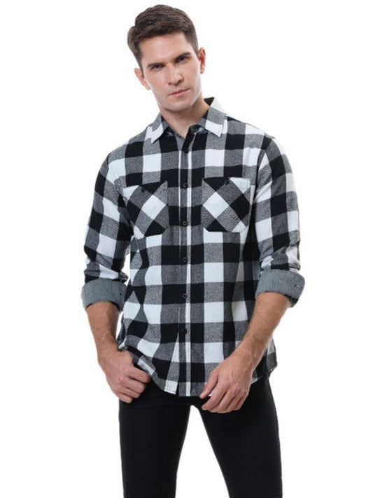 Plaid Checkered Shirt for Men - Long Sleeve Shirt - LeStyleParfait