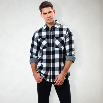 Plaid Checkered Shirt for Men - Long Sleeve Shirt - LeStyleParfait