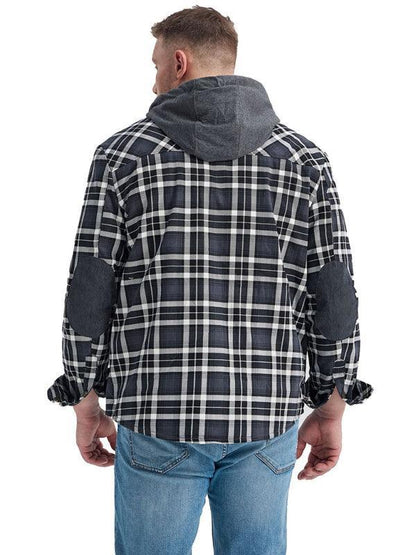 Plaid Fleece Hooded Men Flannel Shirt - Flannel Shirt - LeStyleParfait